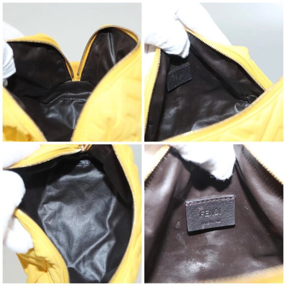 FENDI Pouch Nylon Yellow Gold Auth bs24840 - Picture 15 of 16